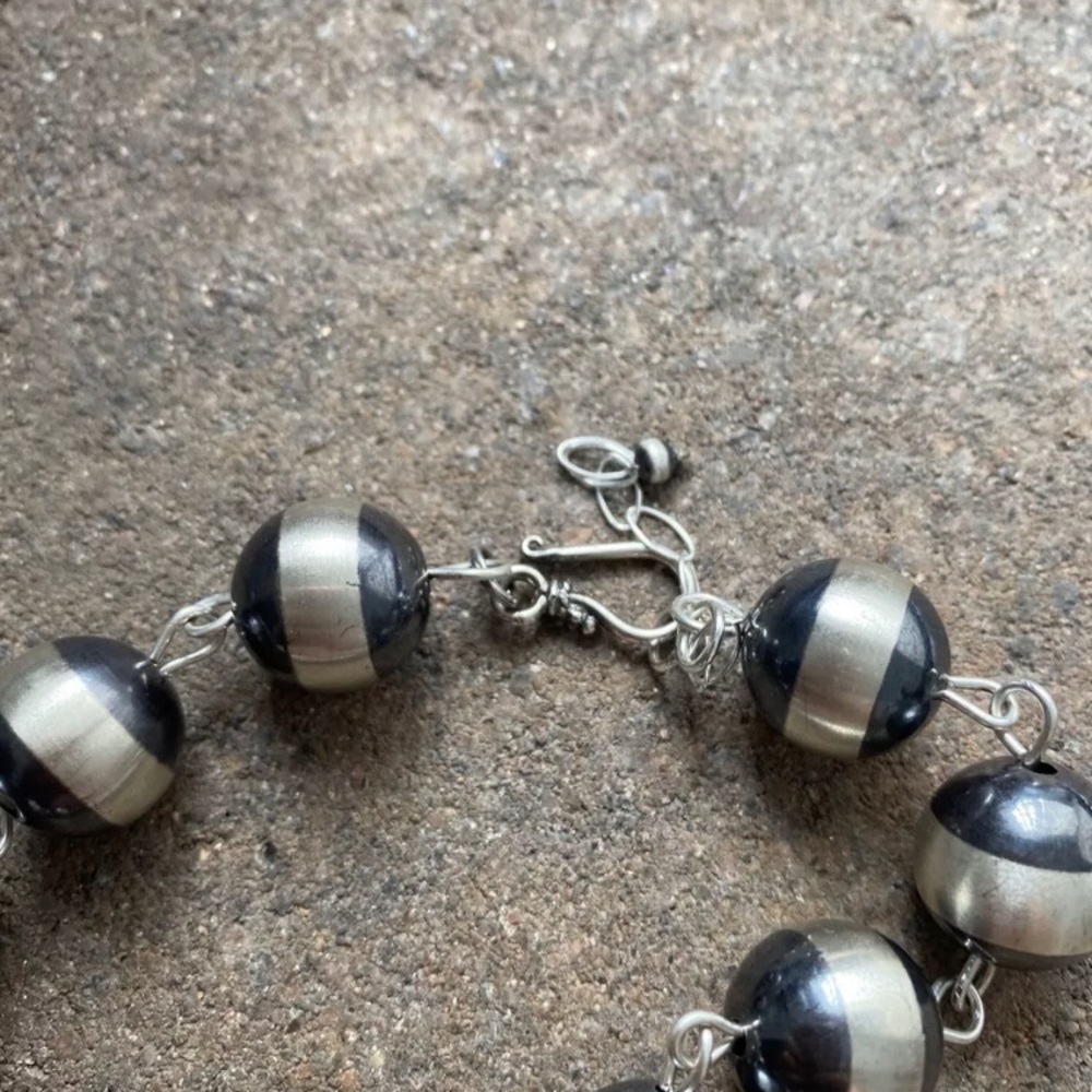 Sterling Silver 16mm Rosary Bead Necklace - image 7